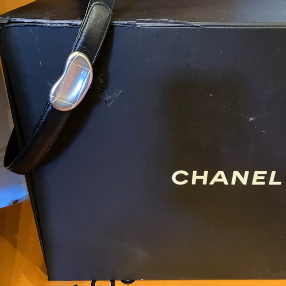 Chanel 98P belt black leather,silver buckle - Picture 4 of 7